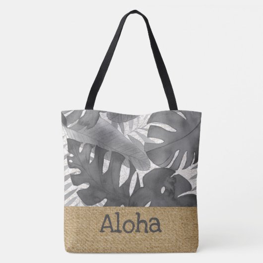 Luana Aquarelle Tropical Grey Reverse Beach Sac (Dos)
