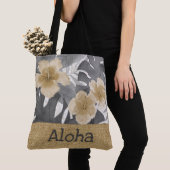 Luana Aquarelle Tropical Grey Reverse Beach Sac (De près)