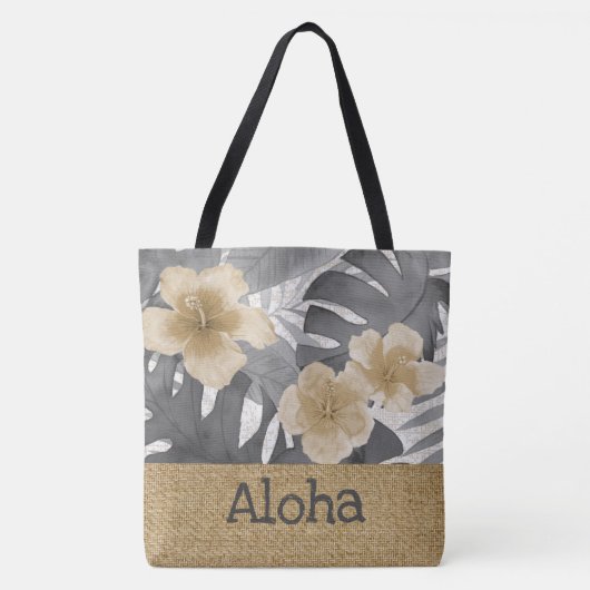 Luana Waterverf Tropical Grey Reverse Beach Bag Draagtas (Voorkant)