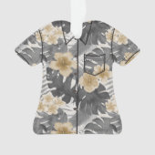 Luana Waterverf Tropische Bloemen Aloha Shirt- Gri Ornament (voorkant)