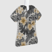 Luana Waterverf Tropische Bloemen Aloha Shirt- Gri Ornament (voorkant)