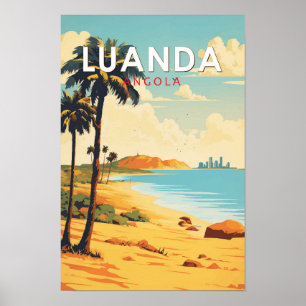Luanda Angola Reizen Kunst Vintage Poster