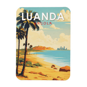 Luanda Angola Travel Kunst Vintage Magneet