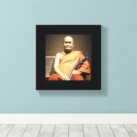 Luang Poo Cha Subhaddho ... Buddhist Monk Canvas Afdruk (Insitu (Houten vloer))