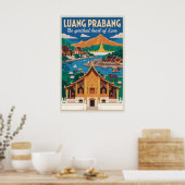 Luang Prabang Laos Affiche de Voyage Rétro Art (Cuisine)