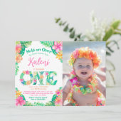 Luau 1st Birthday Kaart (Staand voorkant)
