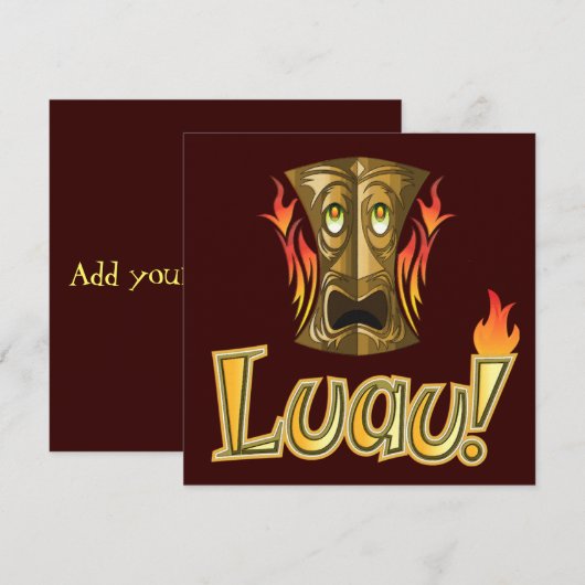 Luau 3-partijuitnodigingen kaart (Voorkant / Achterkant)