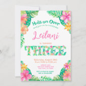 Luau 3e verjaardag kaart (Voorkant)