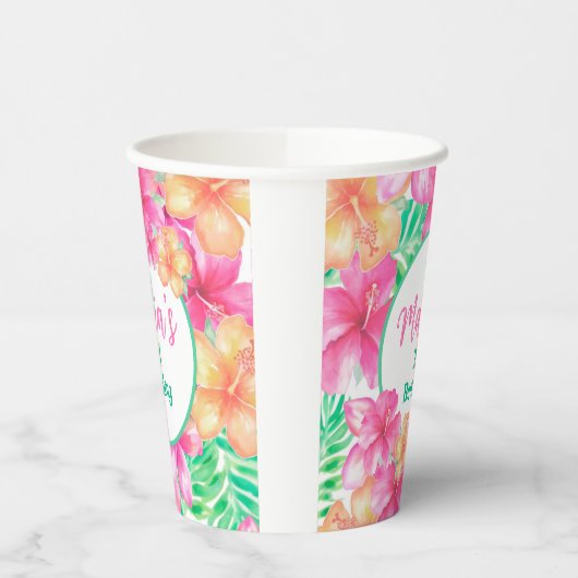 Luau 3e verjaardag papieren bekers (Links)