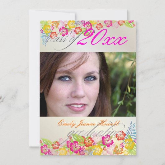 Luau Afstudeerfeest Kaart (Voorkant)