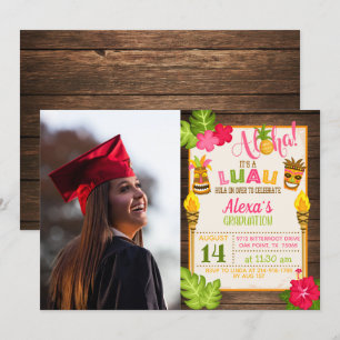 Luau Afstuderen Uitnodiging met Foto - Meisje