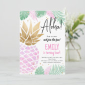 Luau Aloha Anniversaire de l'ananas Invitation (Debout devant)