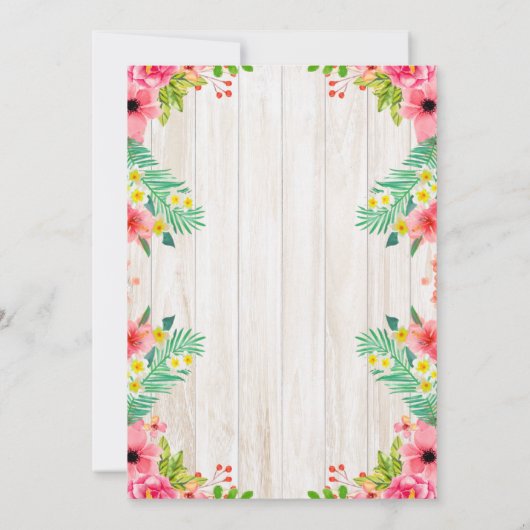 Luau Aloha BBQ Invitation de graduation tropicale (Dos)