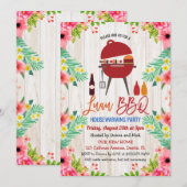 Luau Aloha BBQ Invitation Tropicale au réchauffeme (Devant / Derrière)