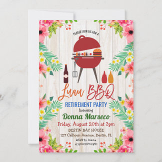 Luau Aloha BBQ Tropisch Pensioen Uitnodiging