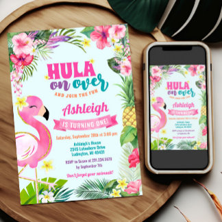 Luau Anniversaire Tropical Summer Invitation
