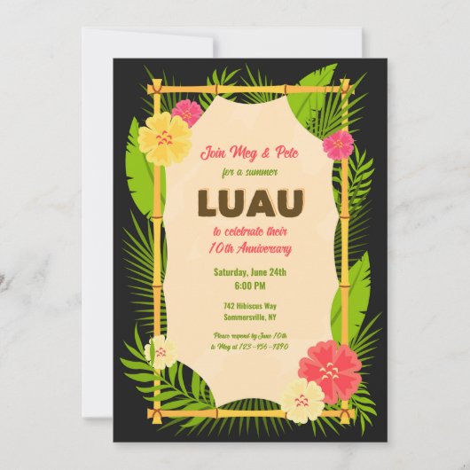 Luau Bamboe Frame Kaart (Voorkant)