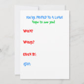 Luau Beach Party Invitation Kaart (Achterkant)