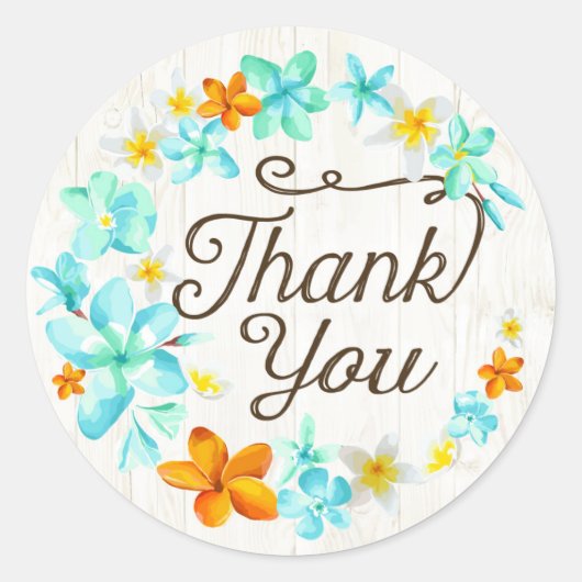 Luau Beach Plumeria Lei Merci Étiquette (Devant)