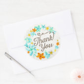 Luau Beach Plumeria Lei Merci Étiquette (Enveloppe)