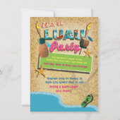 Luau Beach Tiki Invitations de fêtes tropicales (Devant)