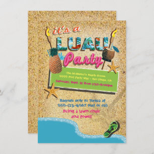 Luau Beach Tiki Invitations de fêtes tropicales