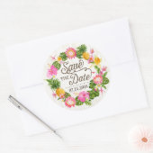 Luau Beach Tropical Floral Save the Date Label (Envelop)