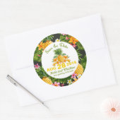 Luau Beach Tropical Floral Save the Date Label (Envelop)