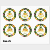 Luau Beach Tropical Floral Sticker Label (Vel)
