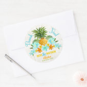Luau Beach Tropische Bloemen Dank je Label (Envelop)