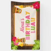 Luau Birthday Banner - Girl (Verticaal)