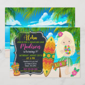 Luau Birthday Invitation Aloha Invites Kaart (Voorkant / Achterkant)