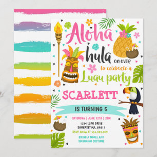 Luau Birthday Invitation Hawaiian Luau Party Kaart