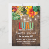 Luau Birthday Party Invitation Kaart (Voorkant)