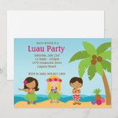 Luau Birthday Party Invitation Kaart (Voorkant / Achterkant)
