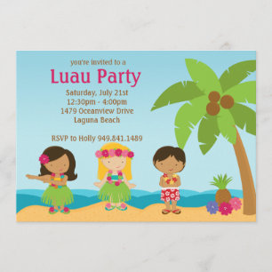 Luau Birthday Party Invitation Kaart