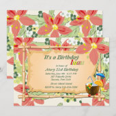 Luau Birthday Party Invitation Kaart (Voorkant / Achterkant)