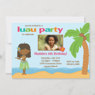 Luau Birthday Party Invitation Kaart
