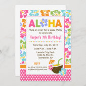 Luau Birthday Uitnodiging (Voorkant / Achterkant)