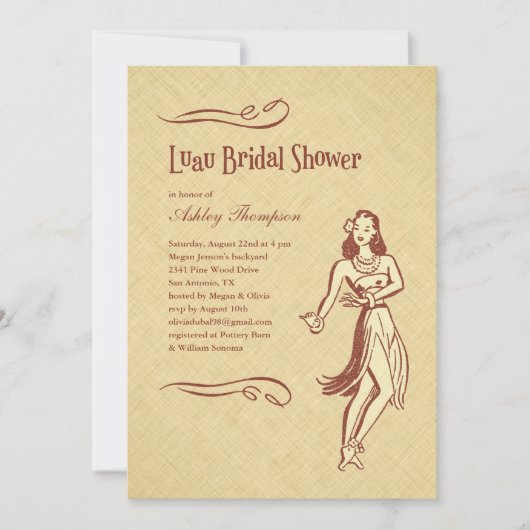 Luau Bridal Shower-uitnodigingen Kaart (Voorkant)