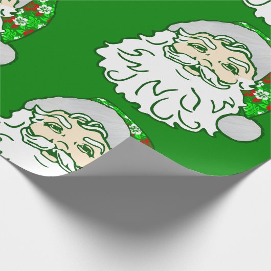 luau christmas hawaiian santa claus cadeaupapier (Hoek)