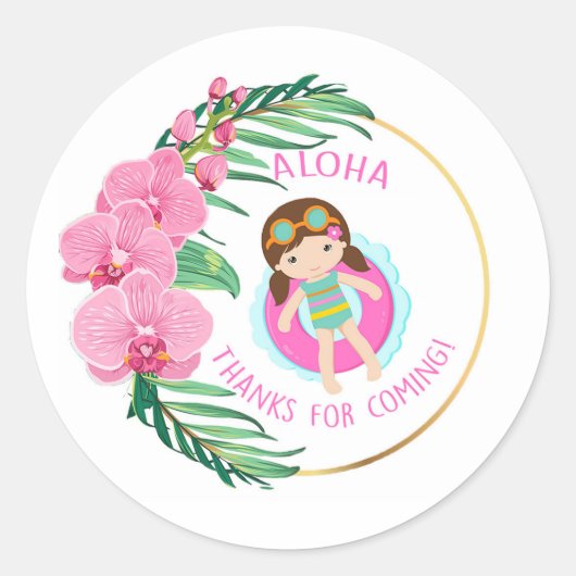 Luau dank u cadeau Sticker labels (Voorkant)