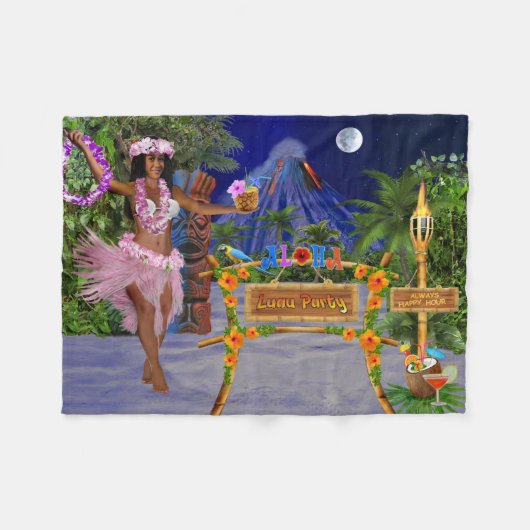 LUAU FEEST FLEECE DEKEN (Voorkant (Horizontaal))