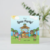 Luau Fête Anniversaire BBQ Pique-nique Invitation (Debout devant)