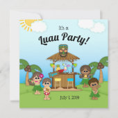 Luau Fête Anniversaire BBQ Pique-nique Invitation (Devant)