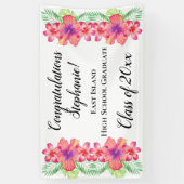 Luau Flowers Gepersonaliseerd Afstuderen Banner Si (Verticaal)