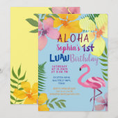 Luau Girl 1er anniversaire Invitation (Devant / Derrière)