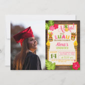 Luau Graduation Invitation avec photo - Girl (Devant)