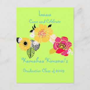 Luau Graduation Invitations couleurs tropicales