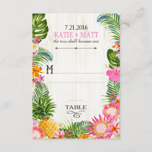Luau Hawaiaanse Trouw Bruiloft Rustic Tafelkaart Kaart